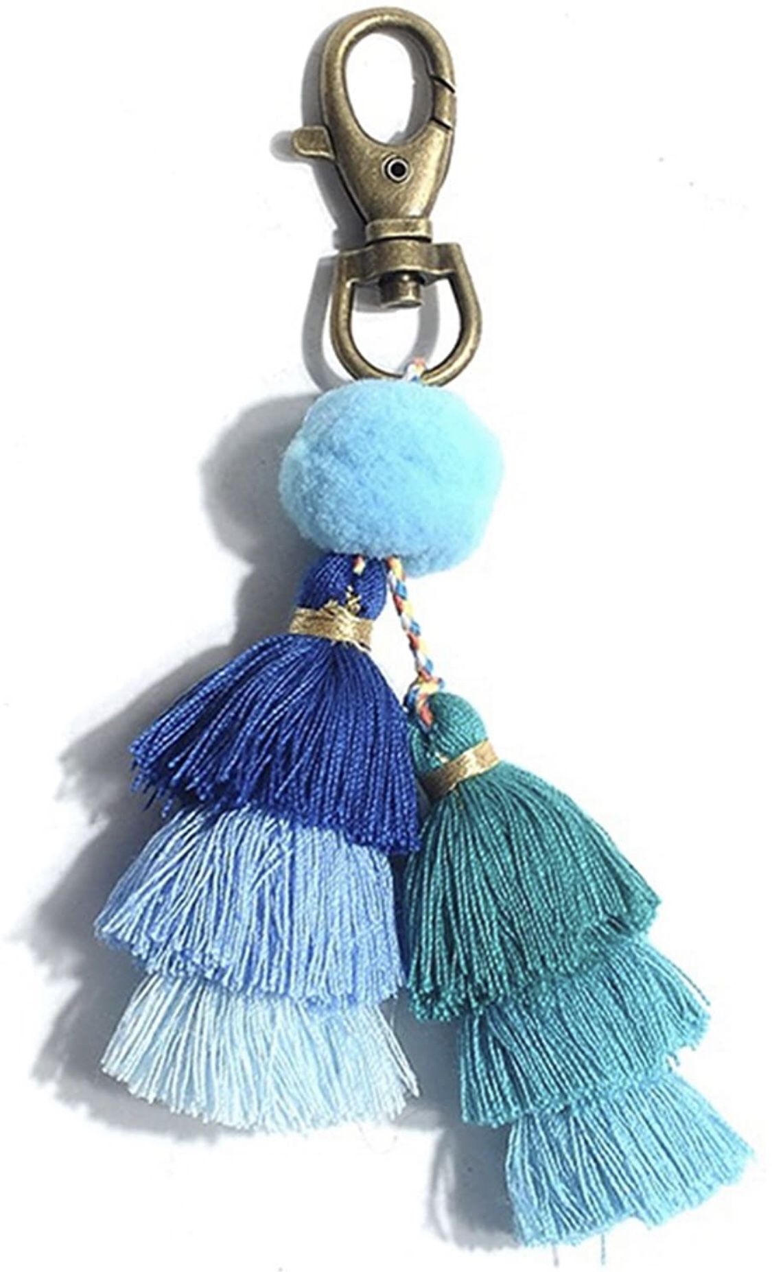 Tassel Keychain for Women - Car Mirror Hanging Keyring Accessories, Bag Charm for Sisters, Friends, Kids