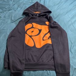 (kozy hoodie Y2K)  (Black and orange) (size medium ) 