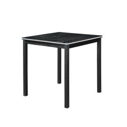 1578a  Black Wooden Square Dining Table for 4: Ideal for Small Spaces, Counter Height Kitchen Table