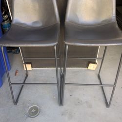 Pair Of Grey Barstools 