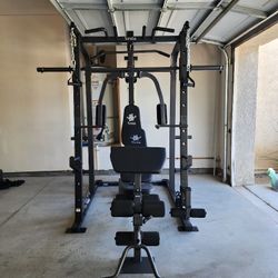 | Smith Machine 1001 | Squat Rack | 230lbs Bumper Weight Plates | Multi-Use Adj Bench | Barbell | Gym Equipment | Fitness | Excercise | FREE DELIVERY 