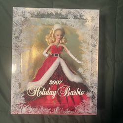 2007 HOLIDAY BARBIE Collector Doll Red Santa Dress Mattel K7958 JRFB Unboxed