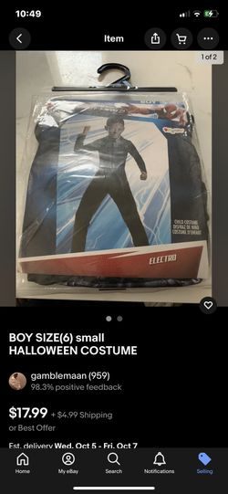 BoyS Electro Costume Size(6)