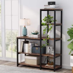 109  5-Tier Bookshelf, Ladder Corner Bookshelves Etagere Bookcase, 8 Shelves Display Rack Storage Shelf for Living Room Home Office