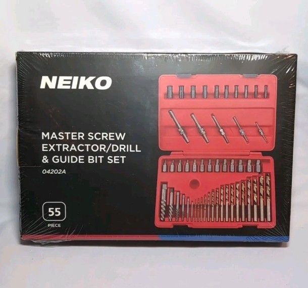 NEIKO 04202A 55 Piece Master Screw Extractor Drill & Guide Bit Set