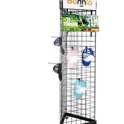 DD46 Bonnlo 6' x 2' Triangle Wire Grid Panel Tower with Base and Casters, Wire Grid Wall Display Rack with Hooks

High-Quality Material: Made of 