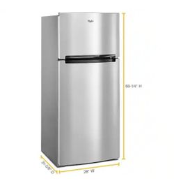 Whirlpool
28 in. 17.64 cu. ft. Wide Top Freezer Refrigerator in Stainless Steel with EZ Connect Ice Maker Compatibility
