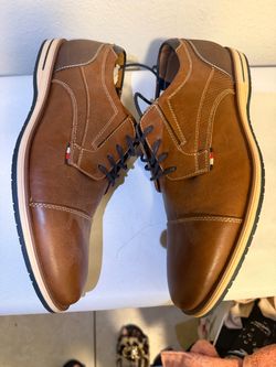 Tommy Hilfiger Brown Leather Cap-Toe Chukka Boots