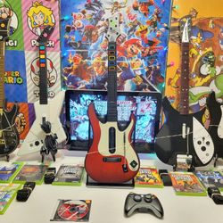 Xbox 360 Wireless Wired Xplorer Guitar Hero Metallica Rockband Rickenbacker Video Game