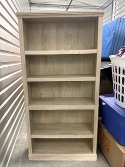 Light Wood 5-Shelf Bookcase