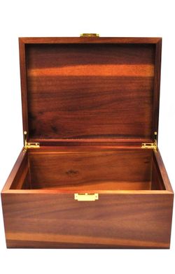 New Large Wooden Storage Box with Hinged Lid, Wood Keepsake Chest, Perfect for Storing Souvenirs, Jewelry, Tools, Clothes, Recipes, Receipts, Small Ac