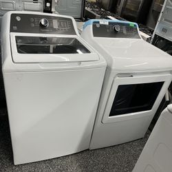 GE Top Load Washer Dryer Set With Agitator Open Box