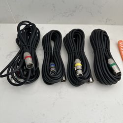 4 Pack 20ft XLR/Mic Cables. 