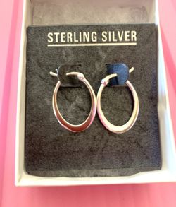 New Sterling Silver Hoop Earrings 