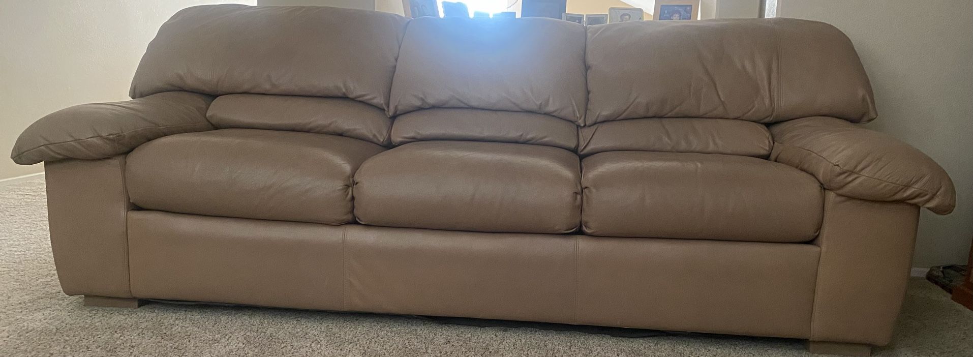 Leather Couch Chair Ottoman 