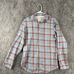 Original Penguin Men’s Long Sleeve Plaid Shirt Size M Blue Red Yellow