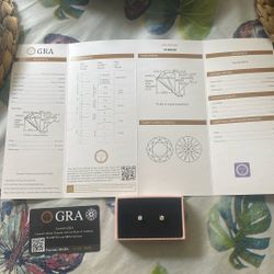 Authentic GRA certified 925 Sterling Silver Moissanite Earrings 