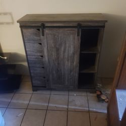 Sliding Door Chest Of Drawers And Shelves