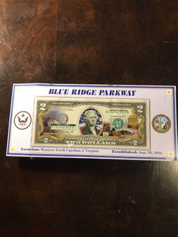 Blue Ridge Parkway North Carolina Atb Enhanced $2 Bill Collection