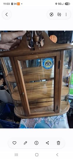 Vintage  oak wall or Table  3 shelve,background  mirror