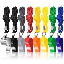 28 Pcs Whistle, Coaches Referee Whistles with Lanyard for Football Sports Lifeguards Survival Emergency Training