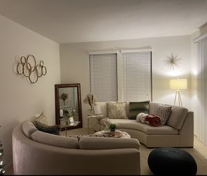 Cream Semi-Circle Couch Set