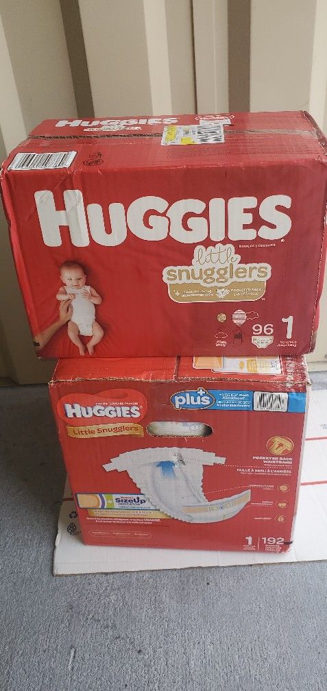 2 box of new Huggies diapers for newborn size 1