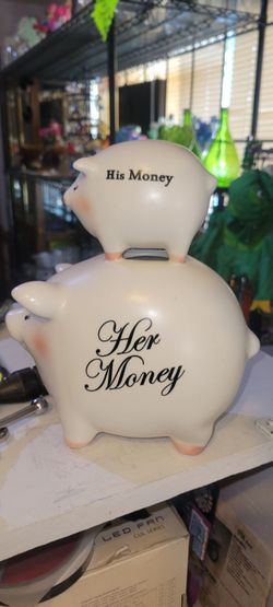 His money Her money piggy bank