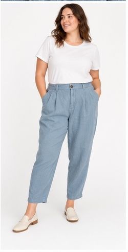 Madewell Tailored Tapered Linen Blend Pants Ocean Size 14