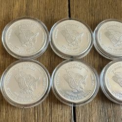 6x 1 Oz Fine Silver Rounds - Vintage 1981 US Assay Office - Silver Trade Unit 
