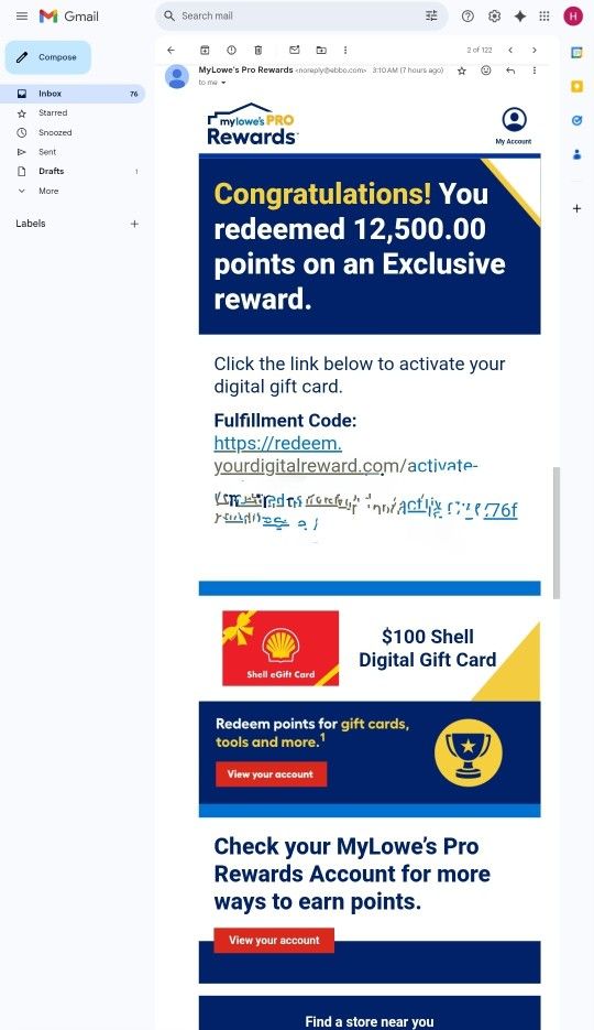 Shell Gas E Gift Cards