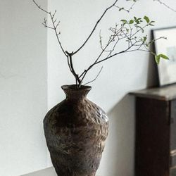  Unique vases for Flowers,Stoneware Reactive Glaze Finish Rustic Ceramic Medium