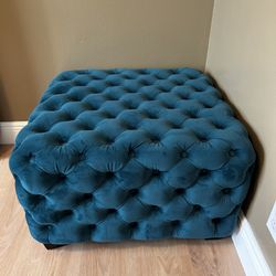 Square Ottoman Bench- Piper Tufted Dark Teal