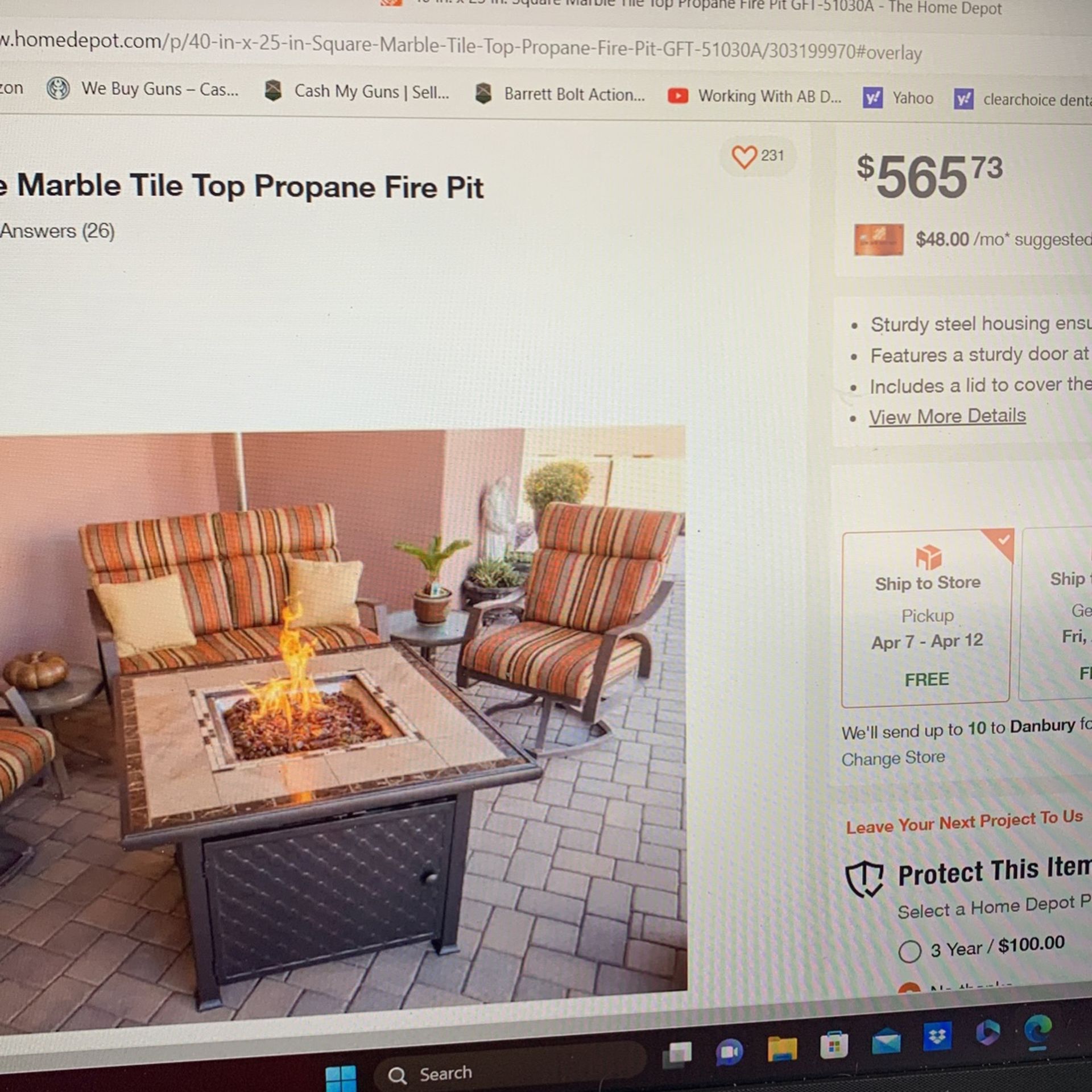 40x25 Propane Fire Pit Used One Time