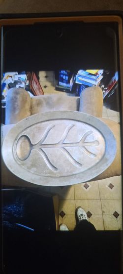 VINTAGE PEWTER EMBOSSED FISHBONE SERVING TRAY