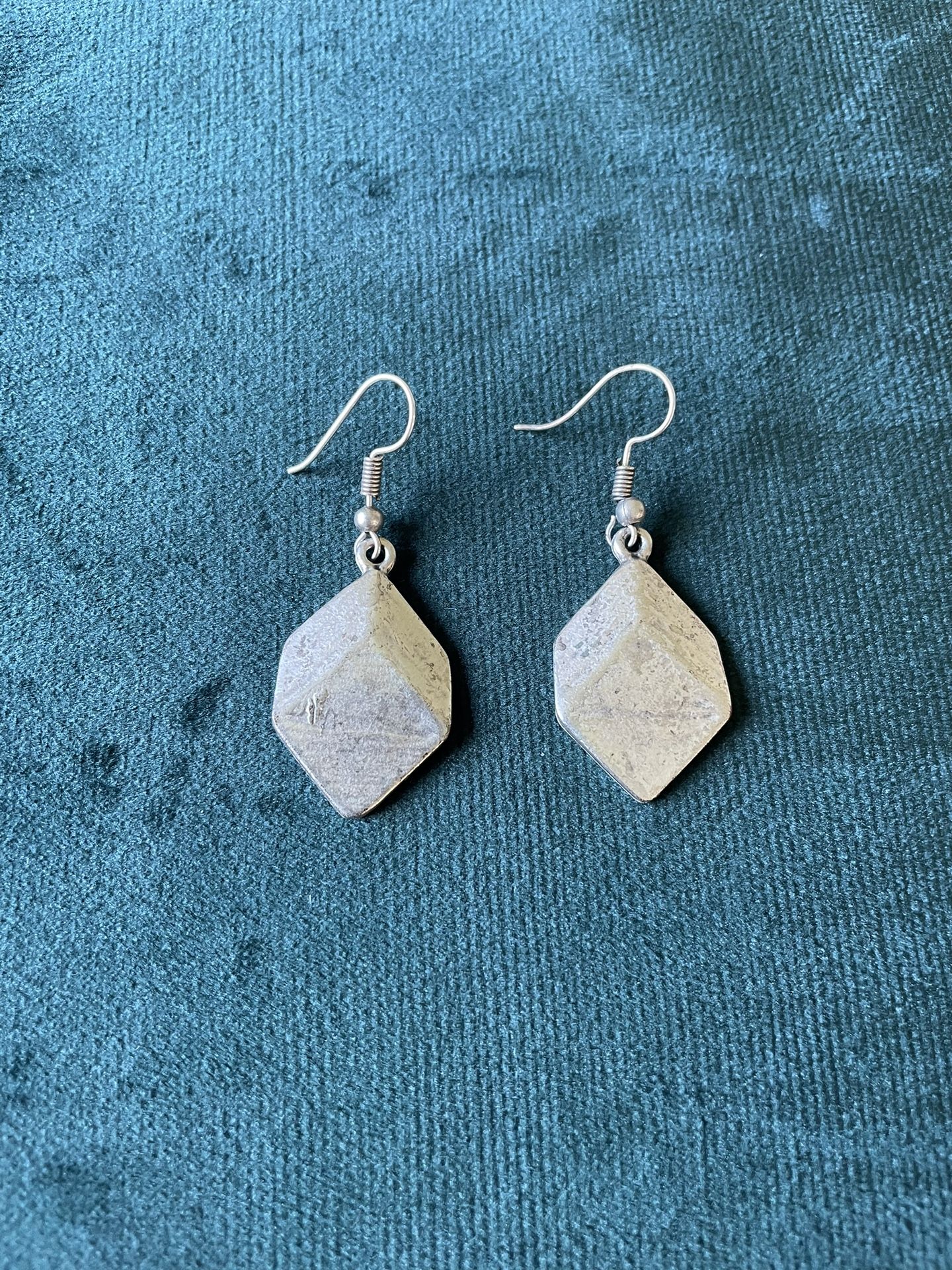 Modern Silver Geometric Earrings Dangle Drop Style Hypoallergenic Non Tarnish