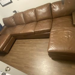 Brown Leather Sectional