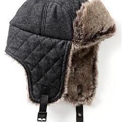 BANANA REPUBLIC Faux Fur Trapper Hat S/M