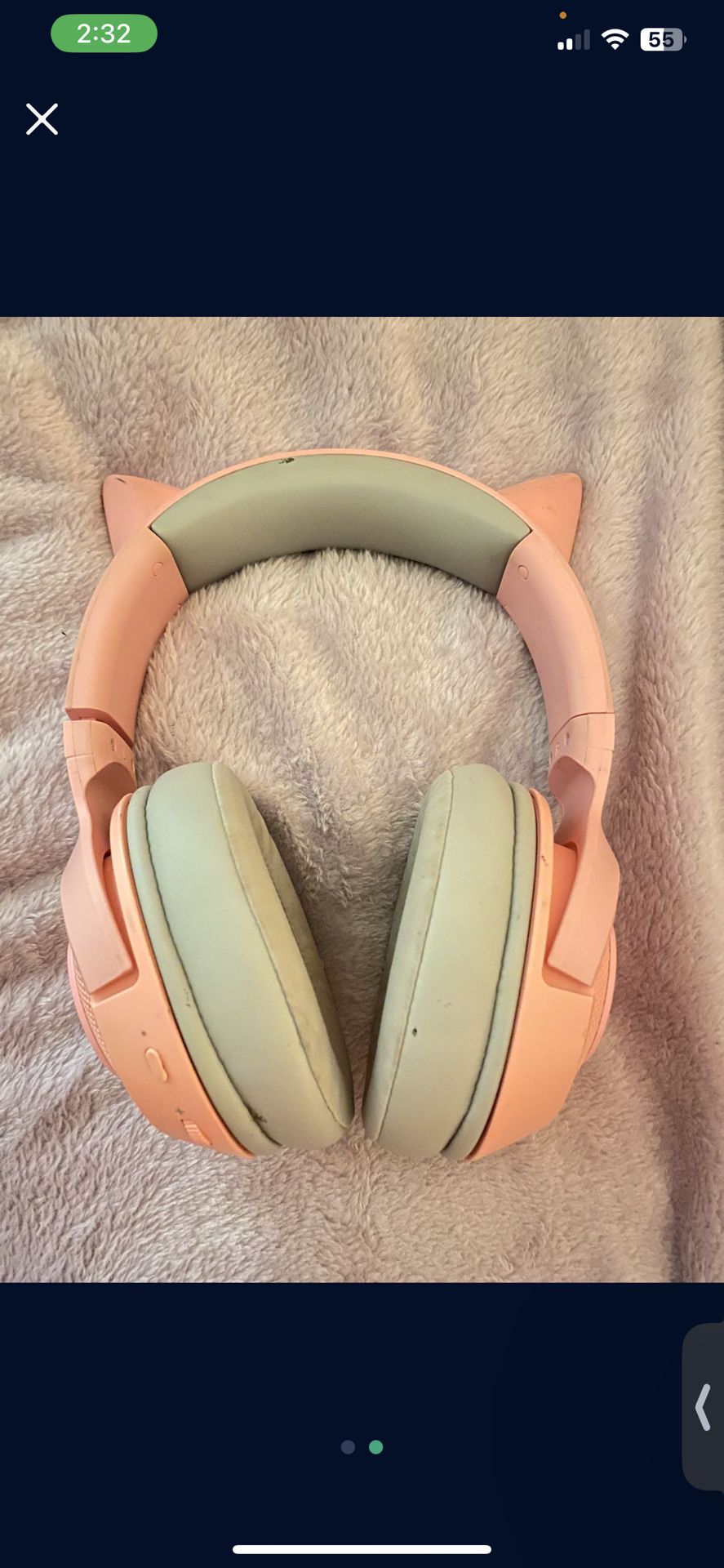 Pink Cat Bluetooth Headphones- LED LIGHTS