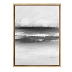24" x 36" Abstract Canvas Print Wall Art in Faux Wood Floating Frame