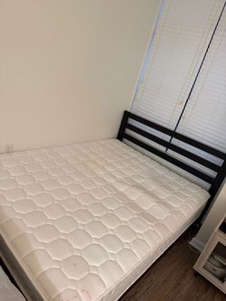 Queen bed frame and mattress