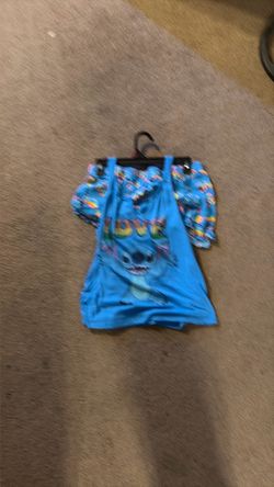 Cute blue stitch design pajama set