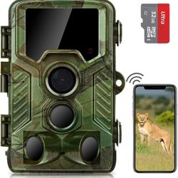 Trail Camera Sends Picture to Cell Phone, 4K WiFi Trail Camera, Trail Cam with 49 Pcs No Glow LEDs Game Cameras with Night Vision with 125° Range, 0.1