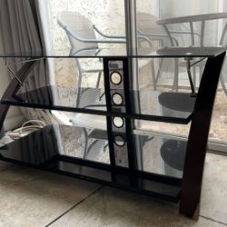 Tempered Glass + Wood TV/Entertainment Stand