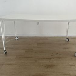 White Desk/table 4’ By 2.5’ With Removable Legs