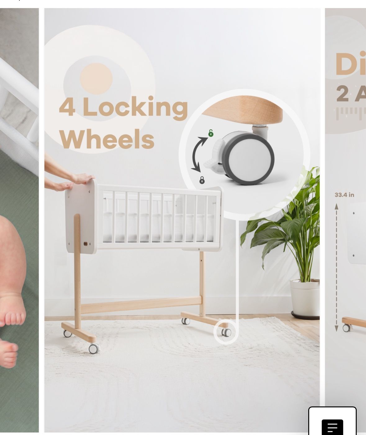 Wooden Bedside Bassinet Sleeper