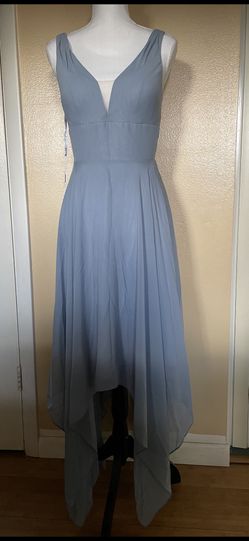 A-Line V-Neck Asymmetrical Dress With Ruffle
