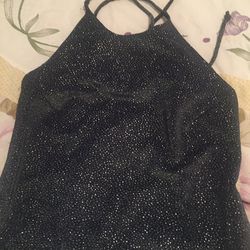 Gray/black Shimmer Prom Dress With Slit Up One Side