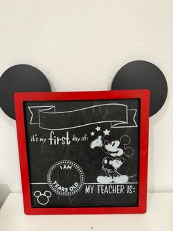 Mickey Mouse First Day of School Chalkboard Sign
