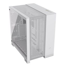 CORSAIR 6500D Mid-Tower ATX Dual Chamber PC Case – Panoramic Tempered Glass – Reverse Connection Motherboard Compatible – No Fans Included – White